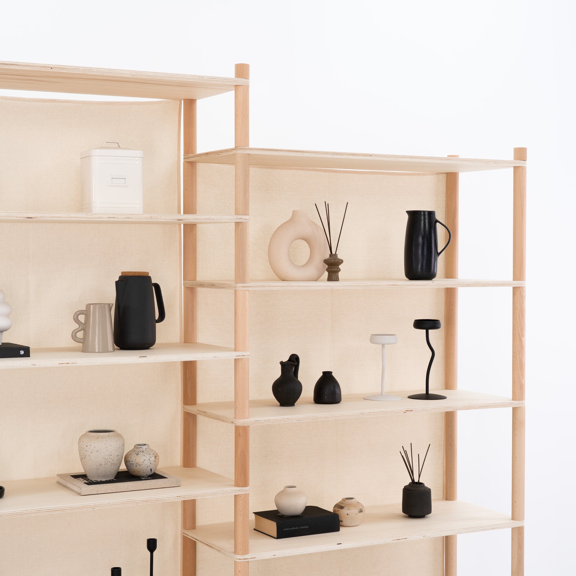 Double BAMBUK shelf system side view