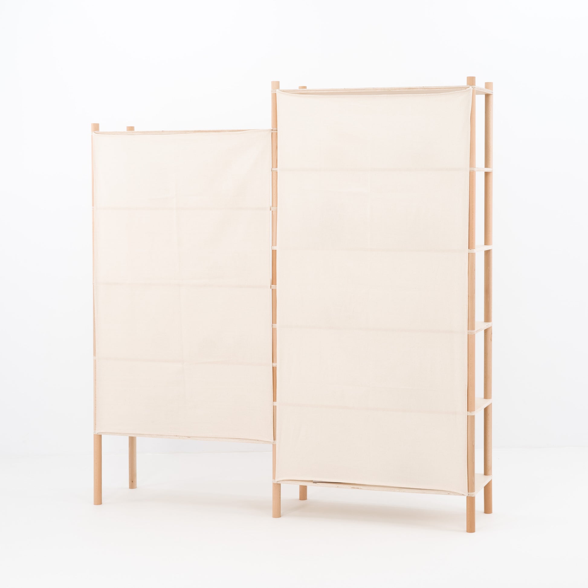 Two-section display shelf for trade fair setups