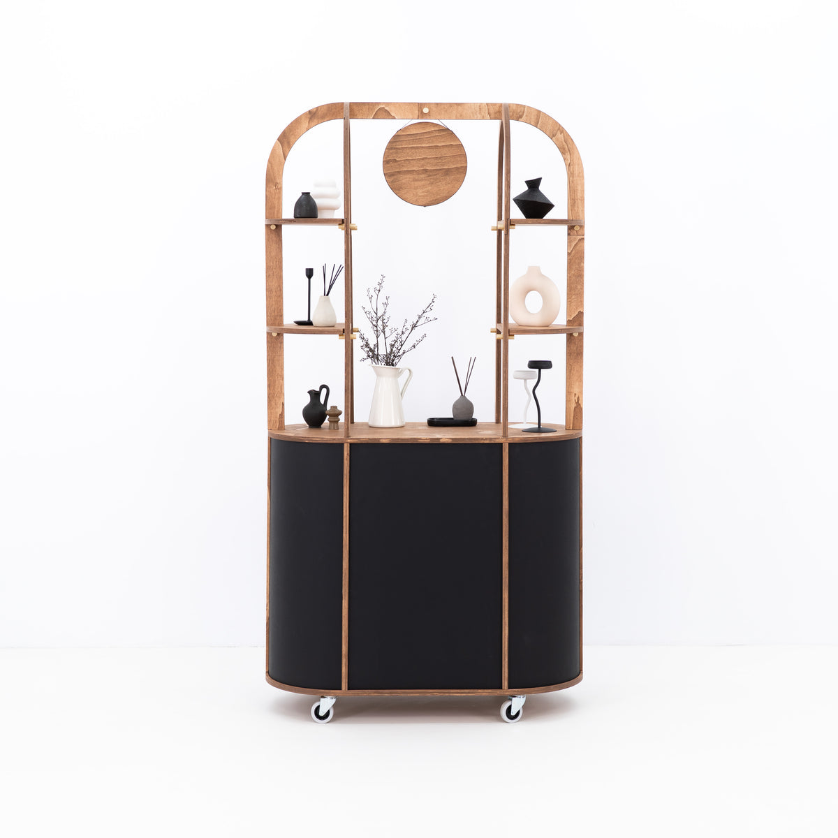 Compact Oval Customizable Cart VC-26-W-ML Express | coffee frame, custom print