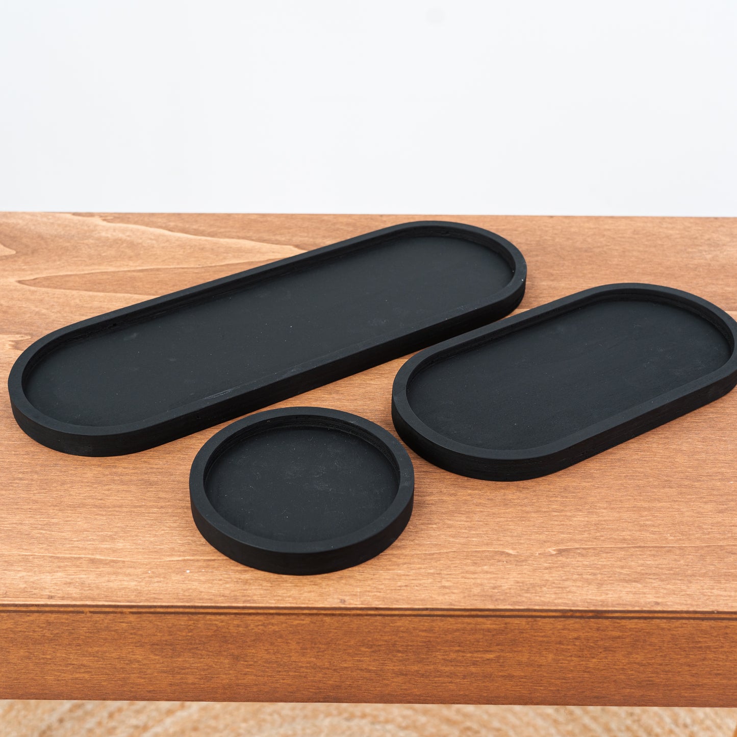 SAMPLE SALE | Oval display trays VAR-09-BL No.30 | set of 3 sizes | for jewelry, stationery, pins, small products