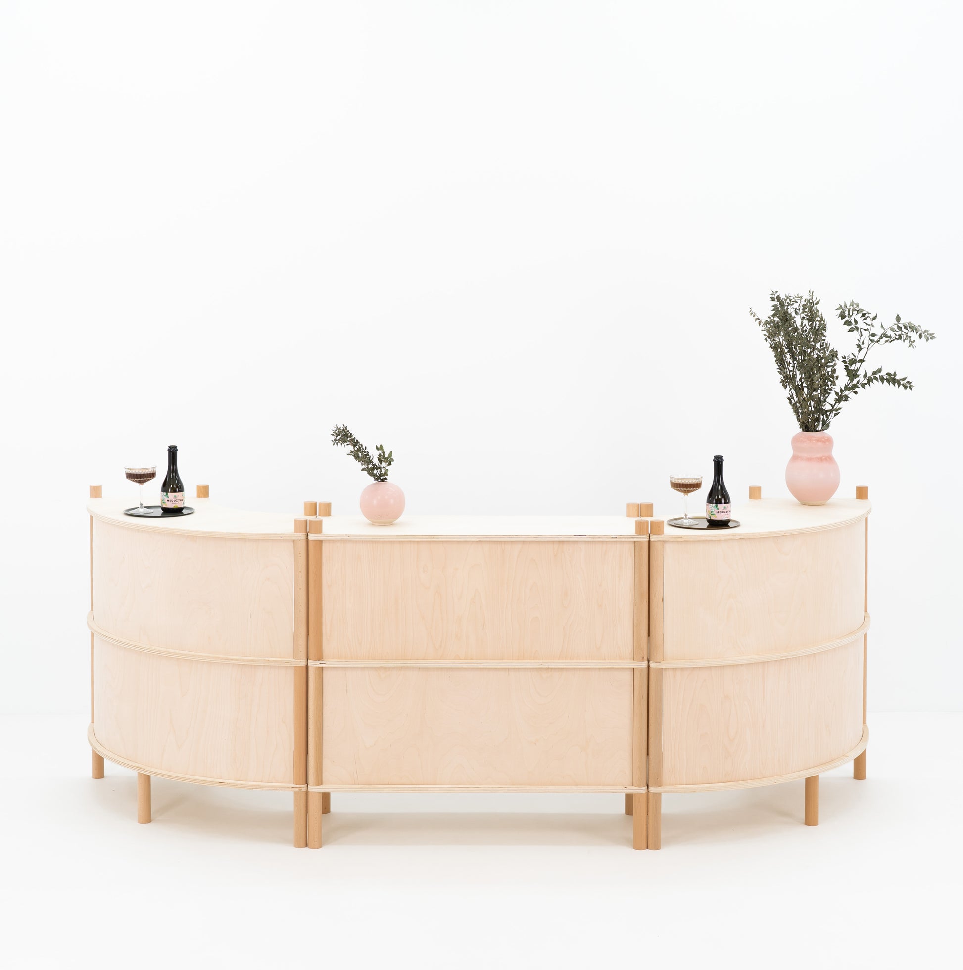 Customizable front panel trade fair counter set with graphics