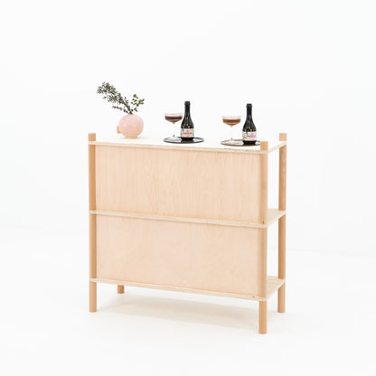 Flat-pack modular counters for pop-up shops and event stands