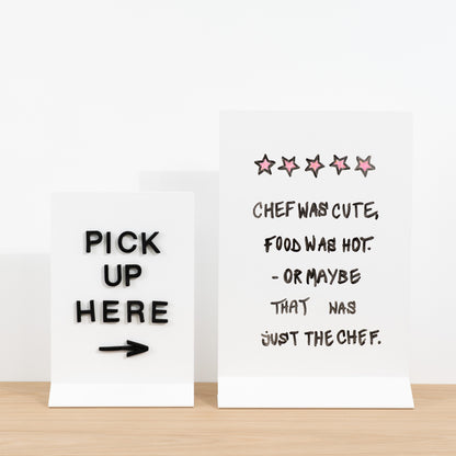 Magnetic Tabletop Rectangular Sign Board SAP-V-WT | white color