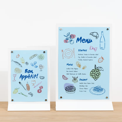 Magnetic Tabletop Rectangular Sign Board SAP-V-WT | white color
