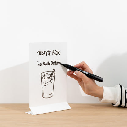 Magnetic Tabletop Rectangular Sign Board SAP-V-WT | white color