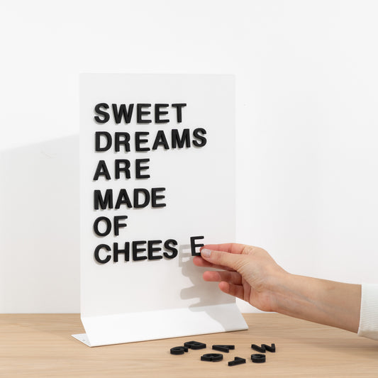 Magnetic tabletop rectangular sign board SAP-V-WT | white color