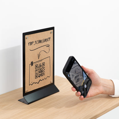 Stylish black rectangular sign board for events, receptions, and coffee stands