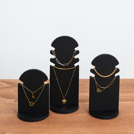 Set of 3 necklace displays VAB-07-BL | Jewelry display stands