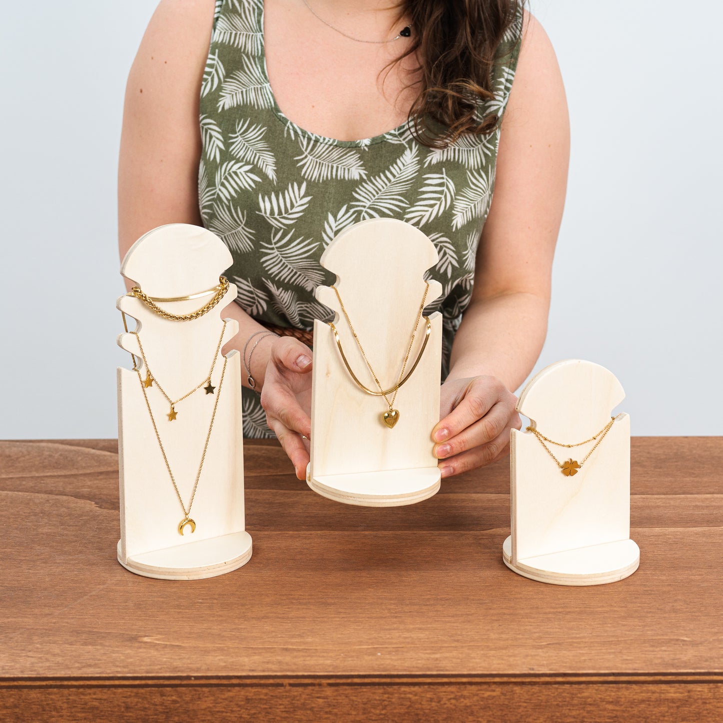 SAMPLE SALE | Set of 3 necklace displays VAB-07-NT No. 19 | Jewelry display stands