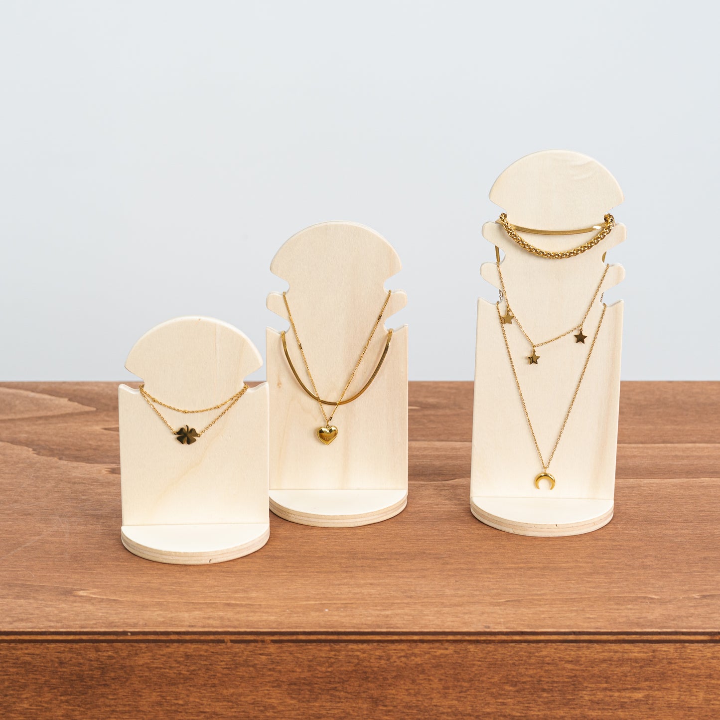 SAMPLE SALE | Set of 3 necklace displays VAB-07-NT No. 43 | Jewelry display stands