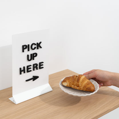 Magnetic Tabletop Rectangular Sign Board SAP-V-WT | white color