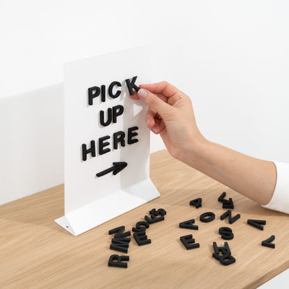 Magnetic Tabletop Rectangular Sign Board SAP-V-WT | white color