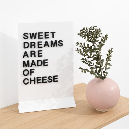 Magnetic Tabletop Rectangular Sign Board SAP-V-WT | white color