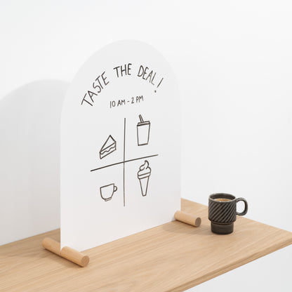 Magnetic Tabletop Arch Sign Boards SAP-04-H-WT | white color