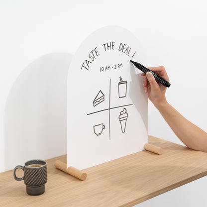 Magnetic Tabletop Arch Sign Boards SAP-04-H-WT | white color