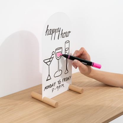 Magnetic Tabletop Arch Sign Boards SAP-04-V-WT | white color