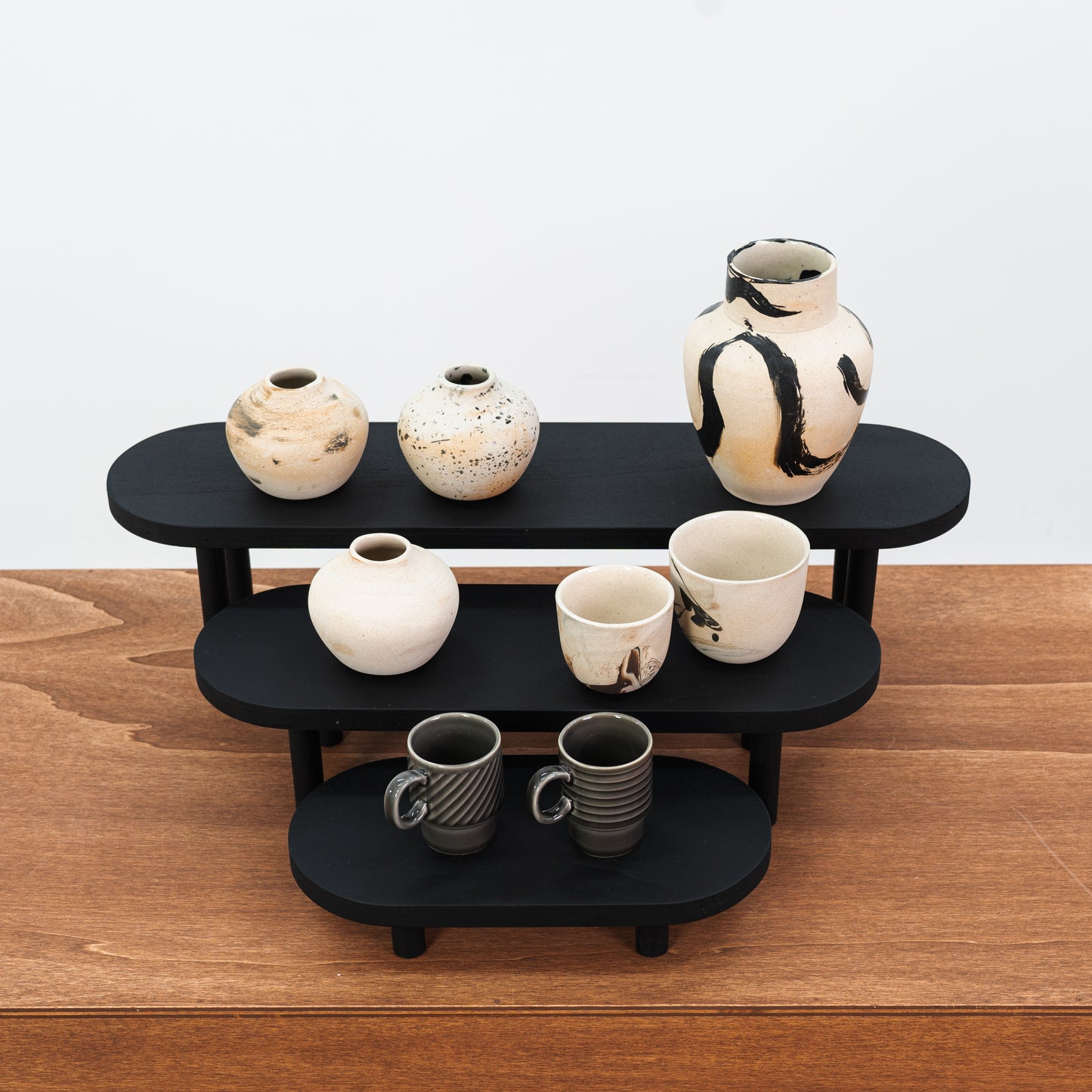 SAMPLE SALE | Set of 3 risers VAR-10-BL No. 45 | display stands for candles, jewelry, ceramics, beauty products