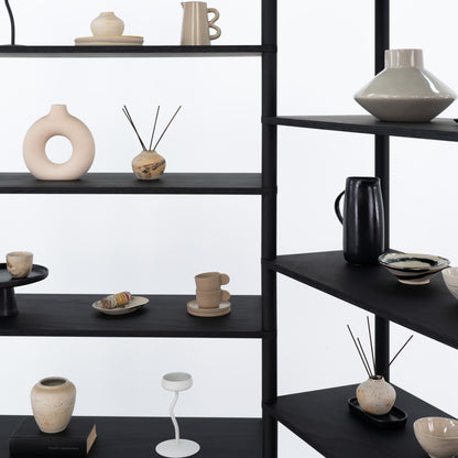 Double Shelving Unit BS-02-B-BL | black color