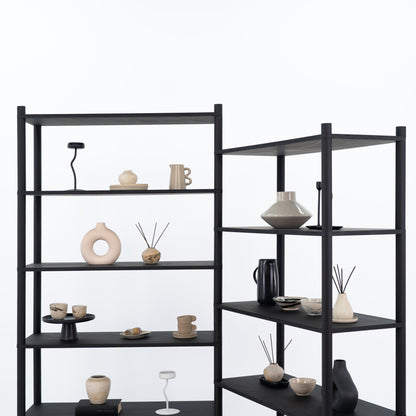 Double Shelving Unit BS-02-B-BL | black color