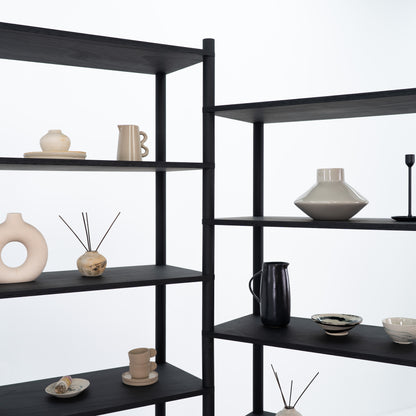 Double Shelving Unit BS-02-B-BL | black color