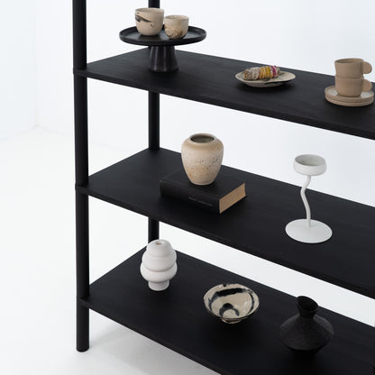Double Shelving Unit BS-02-B-BL | black color