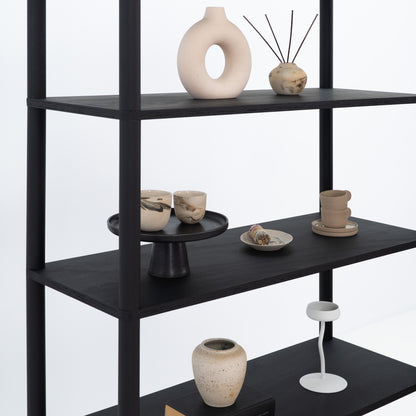 Double Shelving Unit BS-02-B-BL | black color