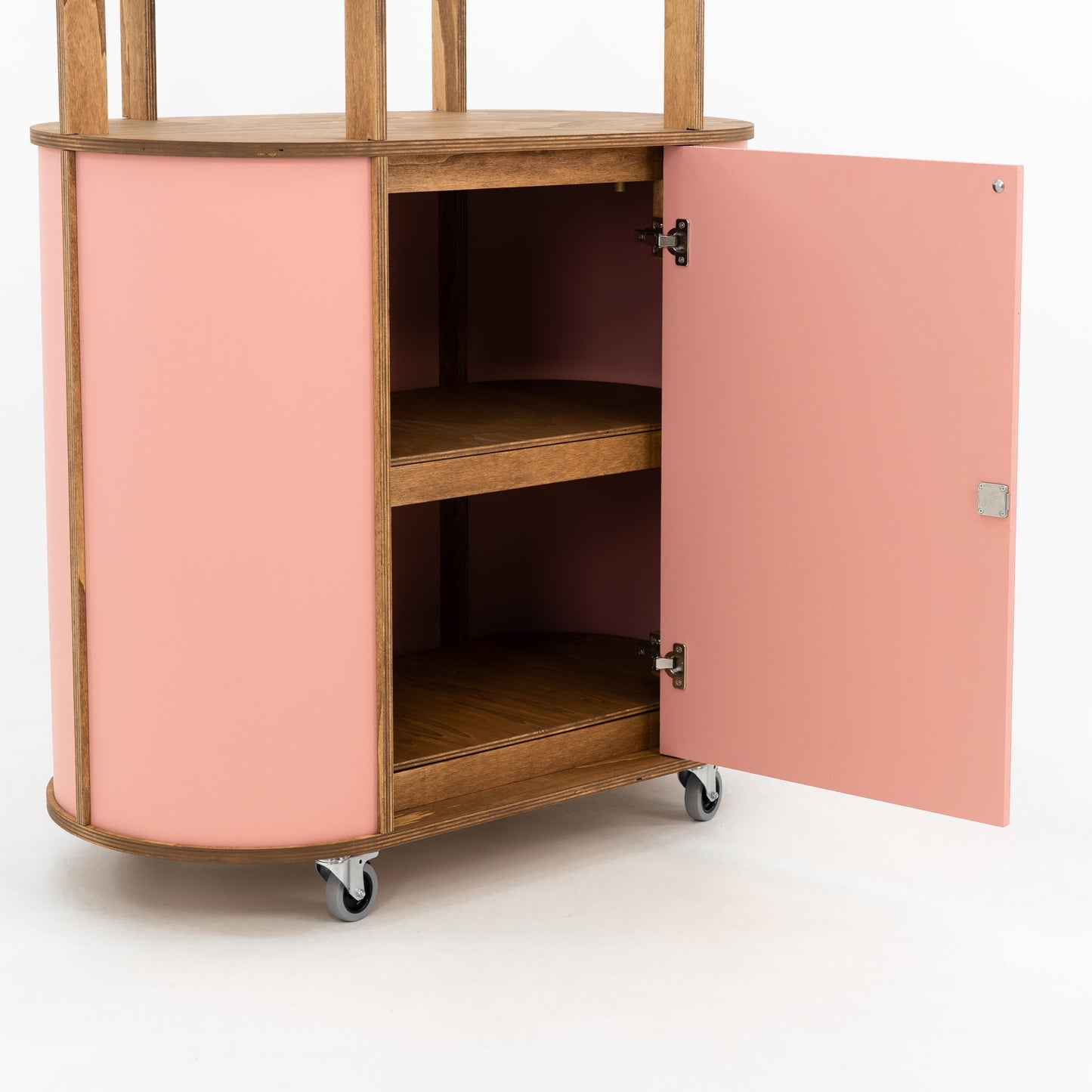 Stoisko reklamowe owalne VC-26-A-W-ML | kolor RAL/NSC dodatkową półką