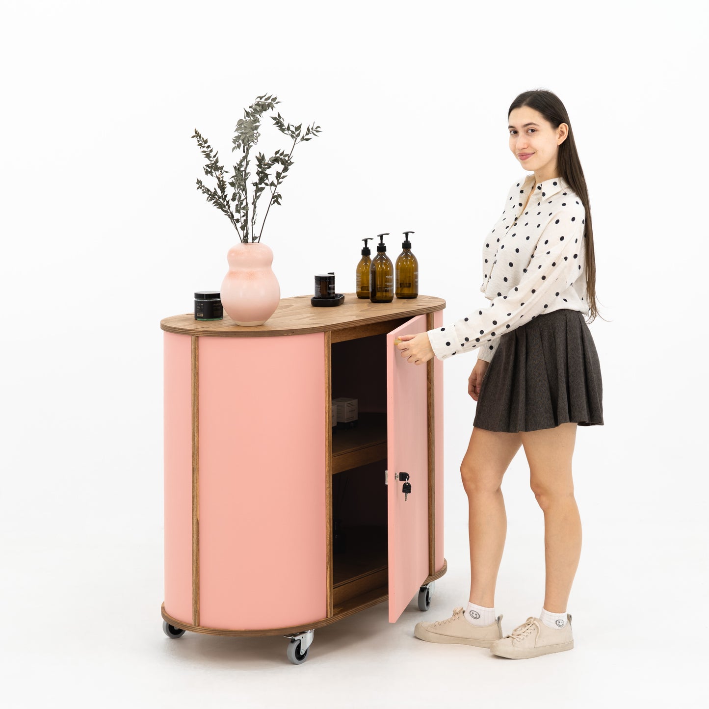 Comptoir ovale compact VC-23-W-ML | couleur personnalisée