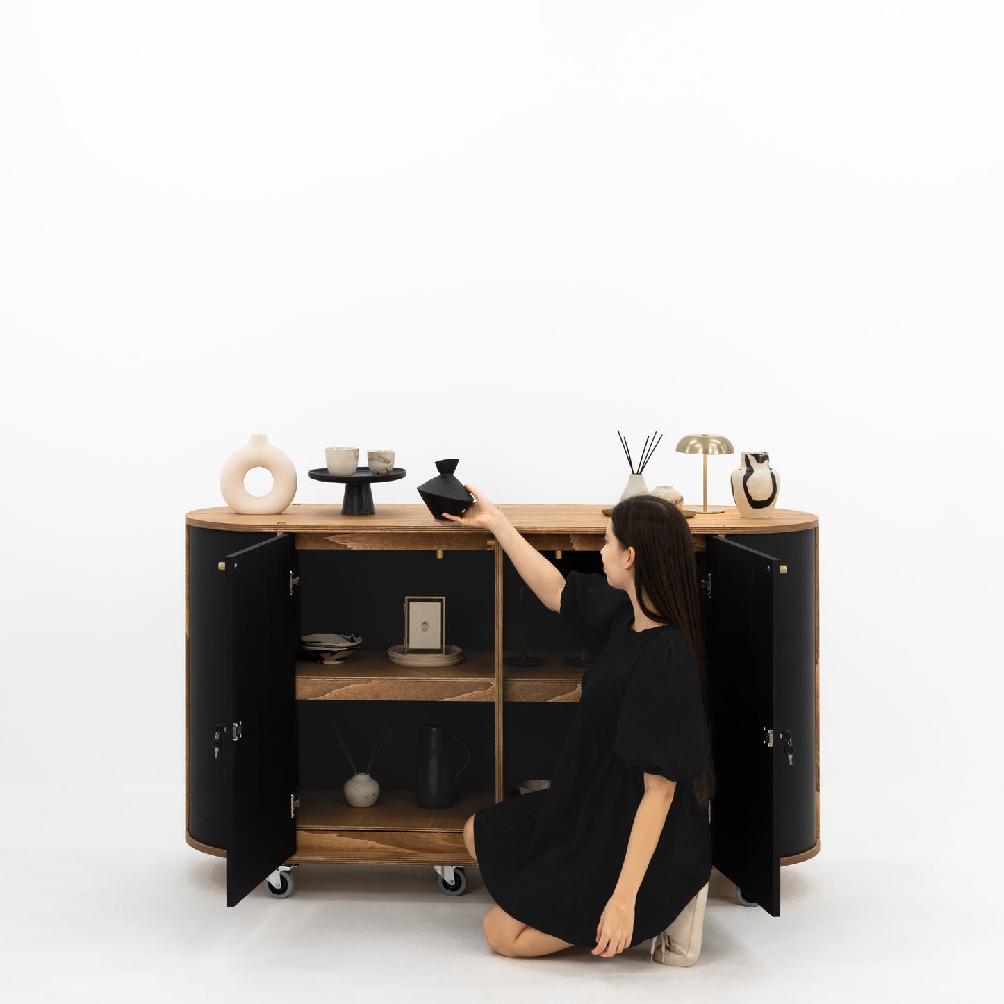 Grand comptoir ovale VC-28-W-ML | couleur personnalisée