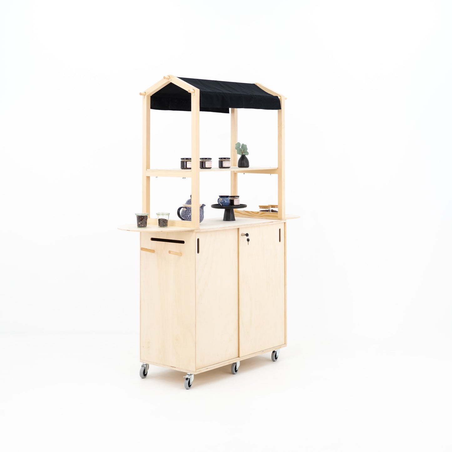 Mobilny wózek ekspozycyjny VC-12-W-NT | kolor naturalny