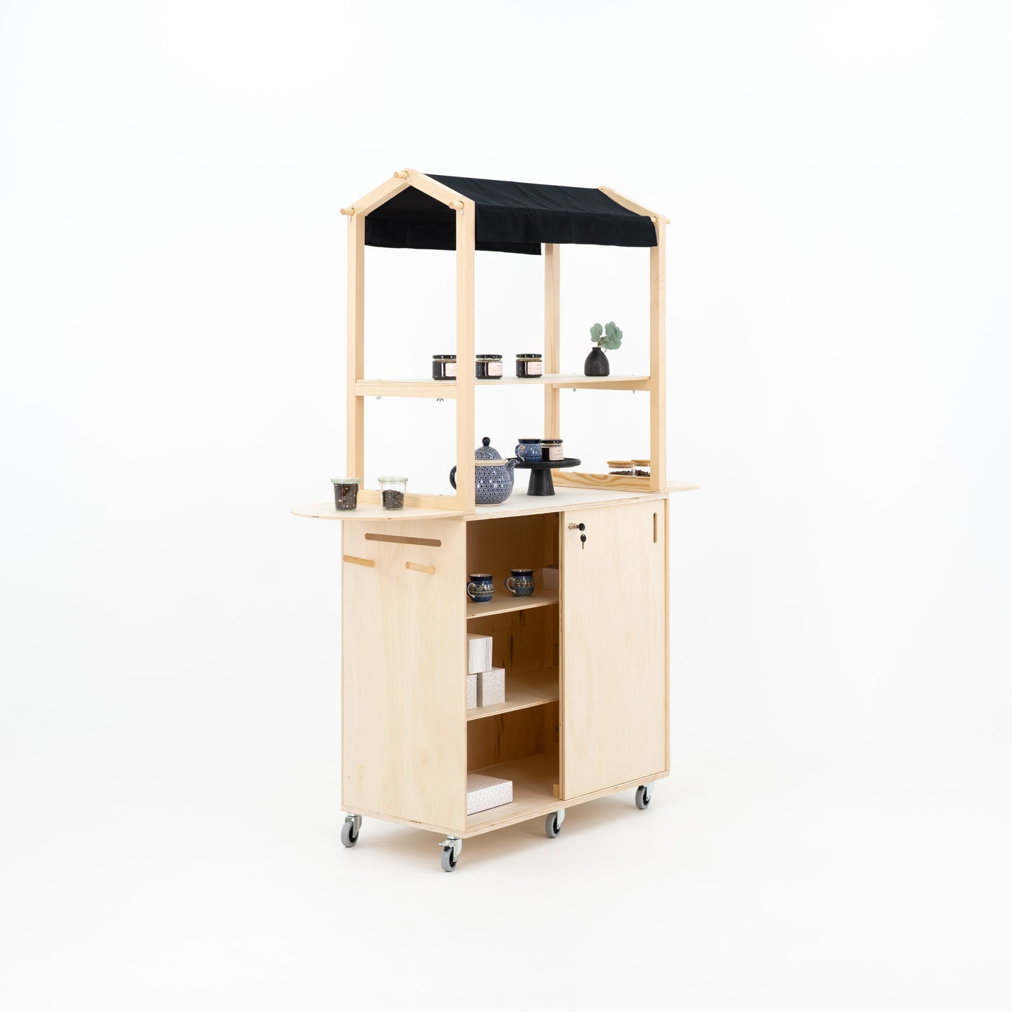 Mobilny wózek ekspozycyjny VC-12-W-NT | kolor naturalny