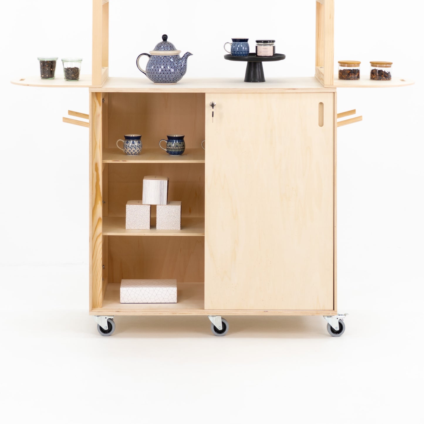 Mobilny wózek ekspozycyjny VC-12-W-NT | kolor naturalny