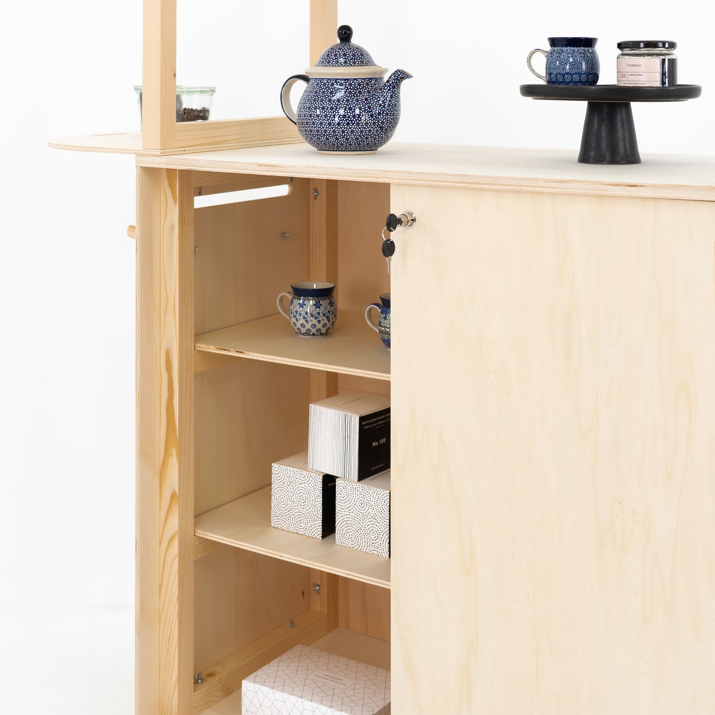 Mobilny wózek ekspozycyjny VC-12-W-NT | kolor naturalny