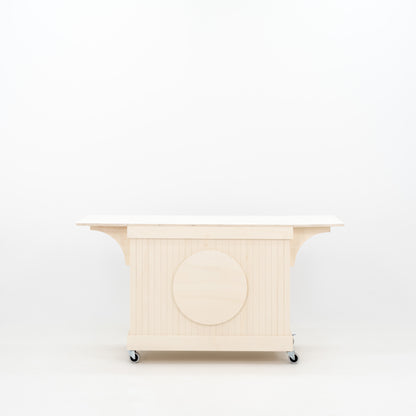 Minimalist food display cart for pop-up shops