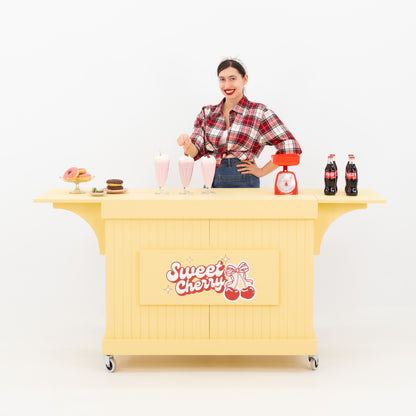 Yellow display cart for events and retail