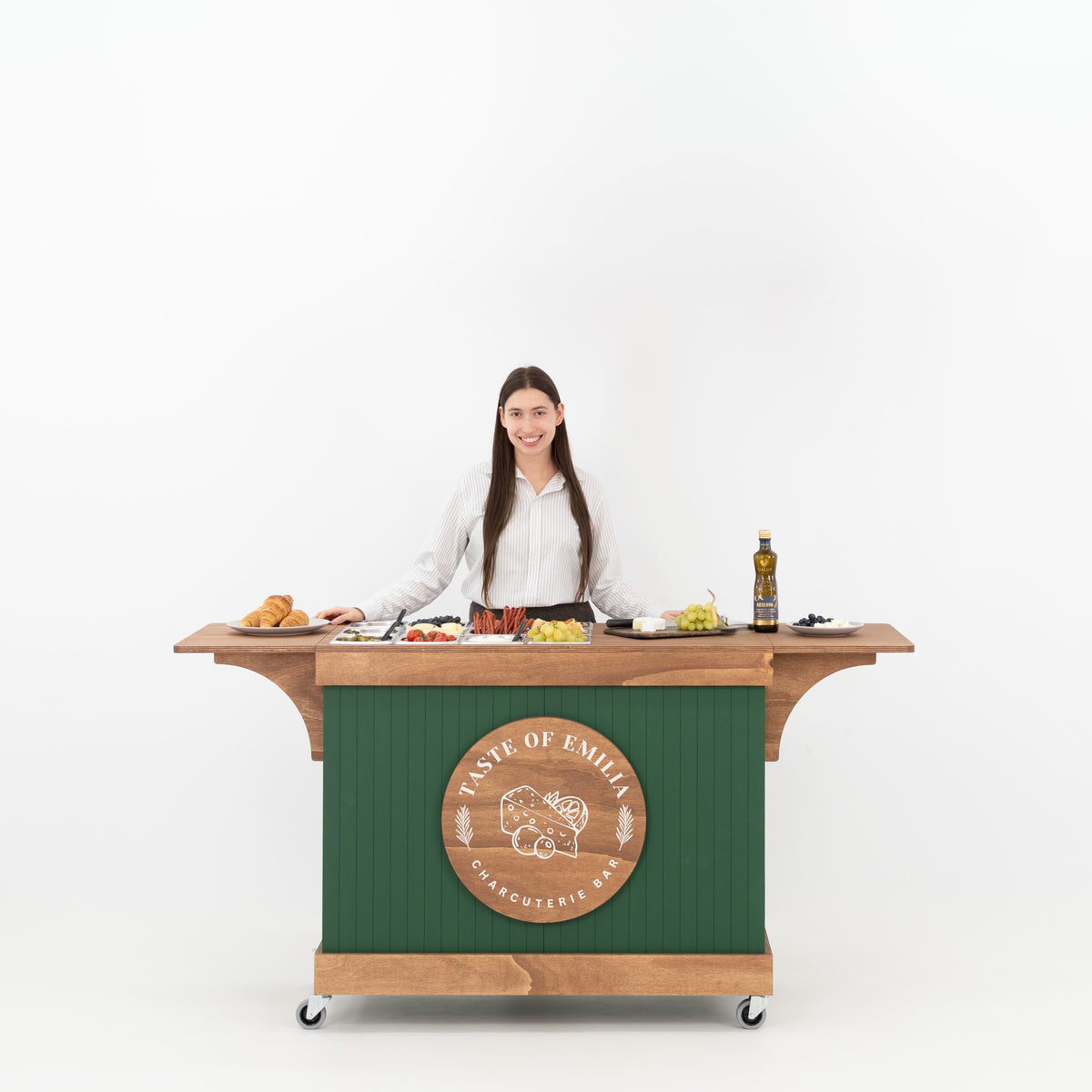 Retail cart with food display containers