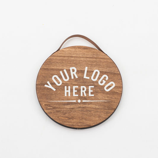 Runde Logotafel | Kaffeefarbe