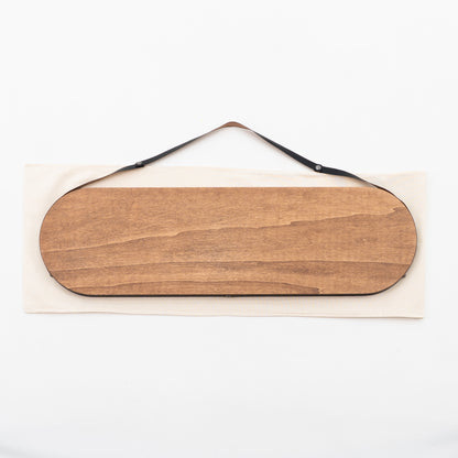 Owalna tablica z logo | kolor kawy