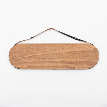 Owalna tablica z logo | kolor kawy