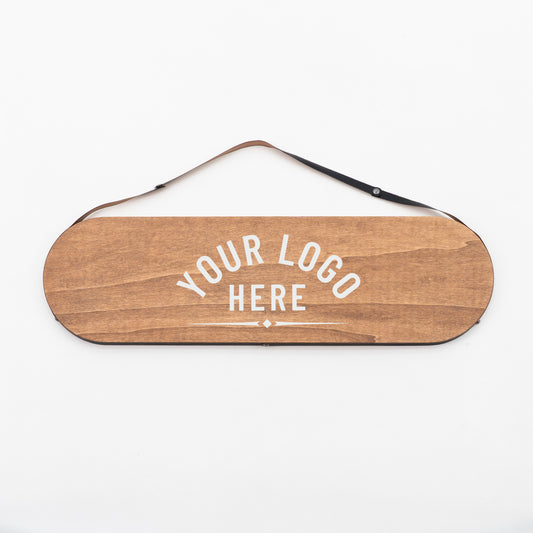 Ovales Logo-Board | Kaffeefarbe