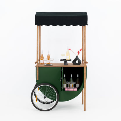 Event cart with integrated storage designed for pop-up bar service