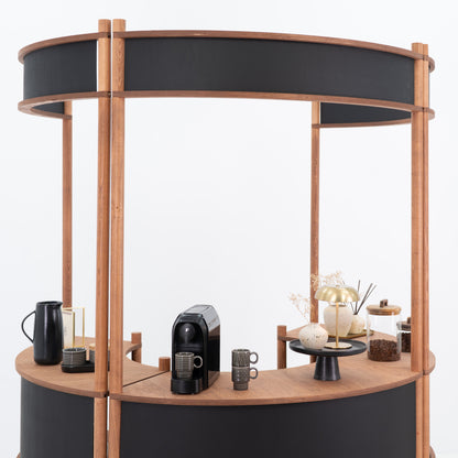Nara II curved customer service station | coffee + custom color