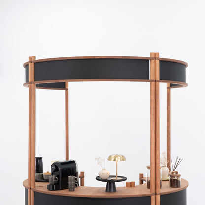 Nara II curved customer service station | coffee + custom color
