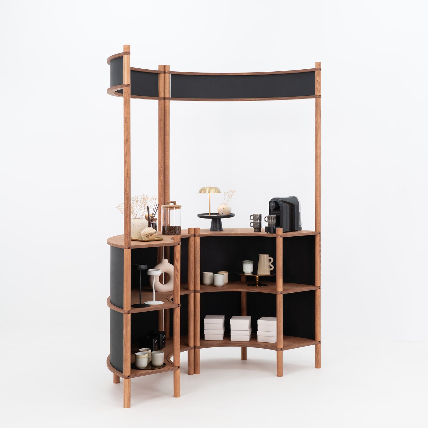 Station de service client incurvée Nara II | café + couleur personnalisée