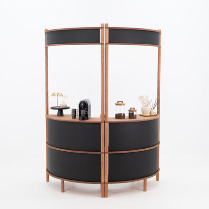 Nara II curved customer service station | coffee + custom color