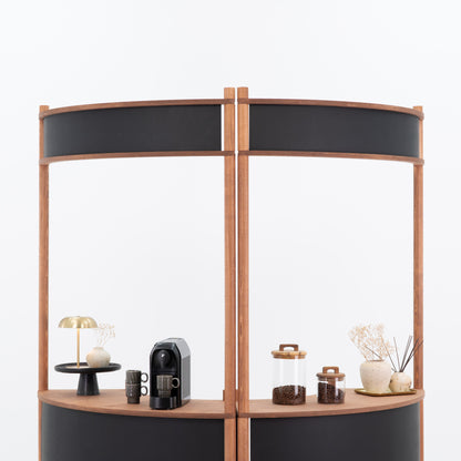 Nara II curved customer service station | coffee + custom color