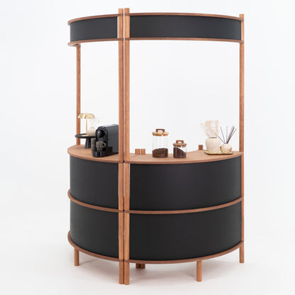 Nara II curved customer service station | coffee + custom color