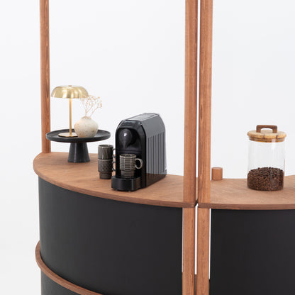 Nara II curved customer service station | coffee + custom color