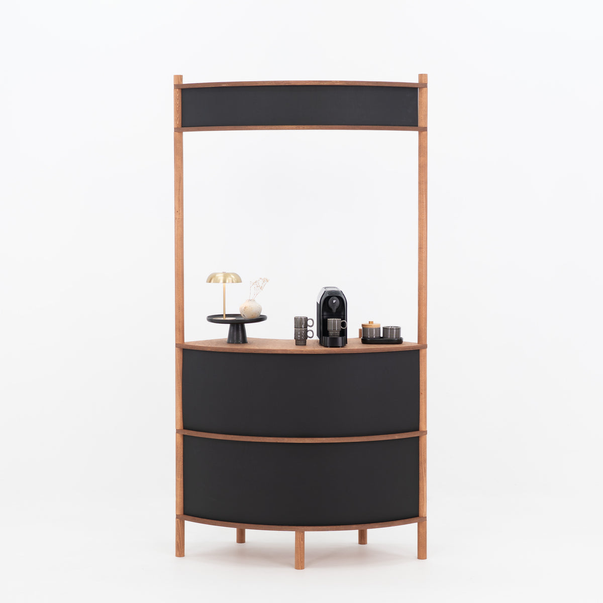 Support de service client en bois courbé BC-07-CF | café + couleur personnalisée