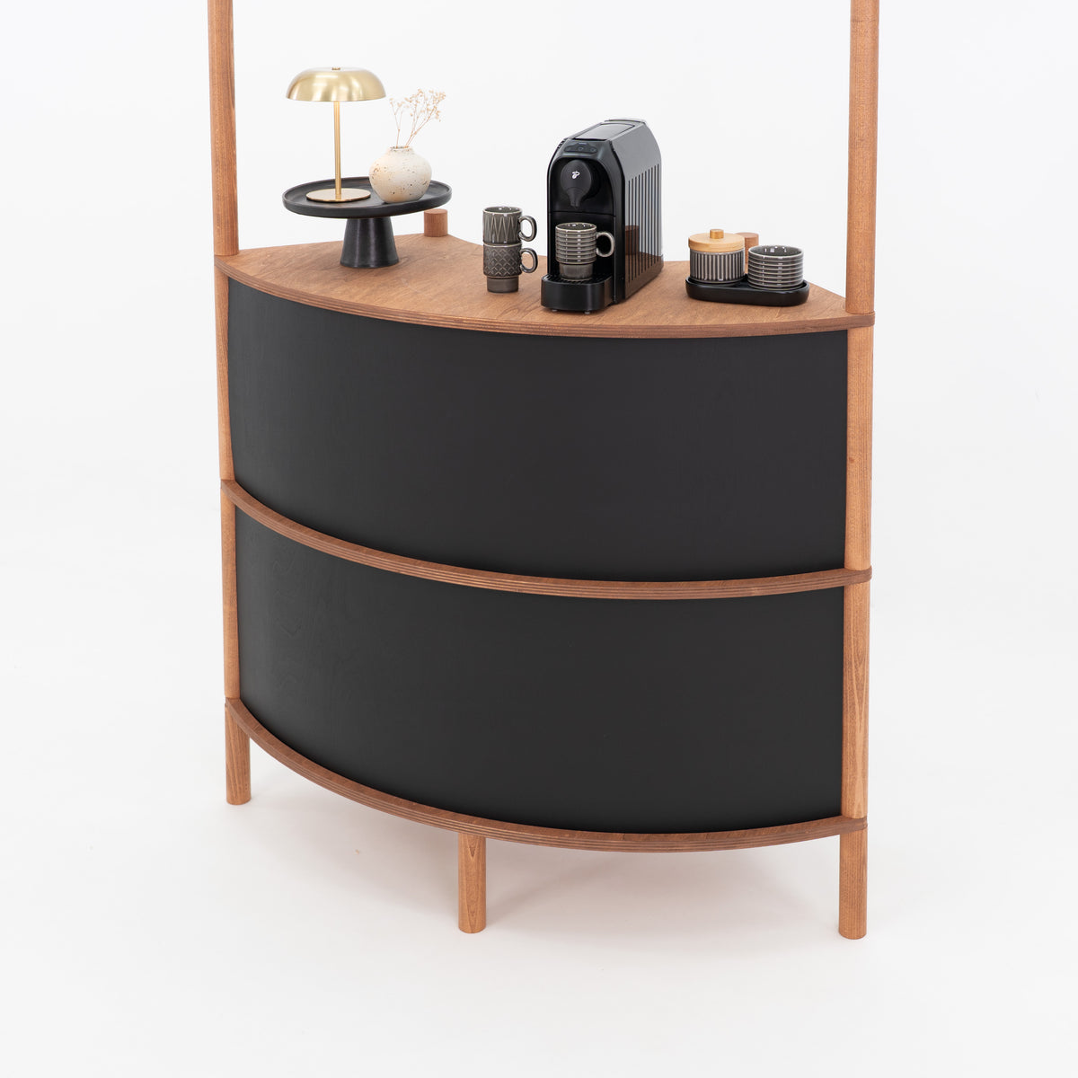 Support de service client en bois courbé BC-07-CF | café + couleur personnalisée